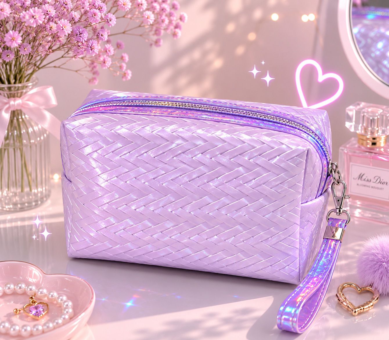 Cosmetiquero diseño Lila Tejido