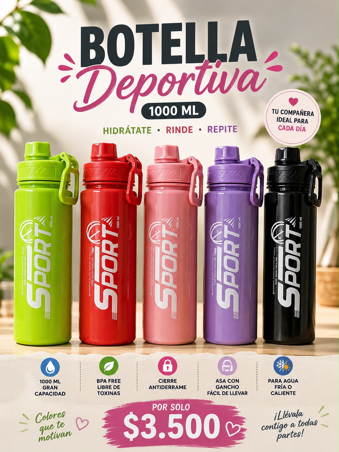 Botella Deportiva Sport 1000ml