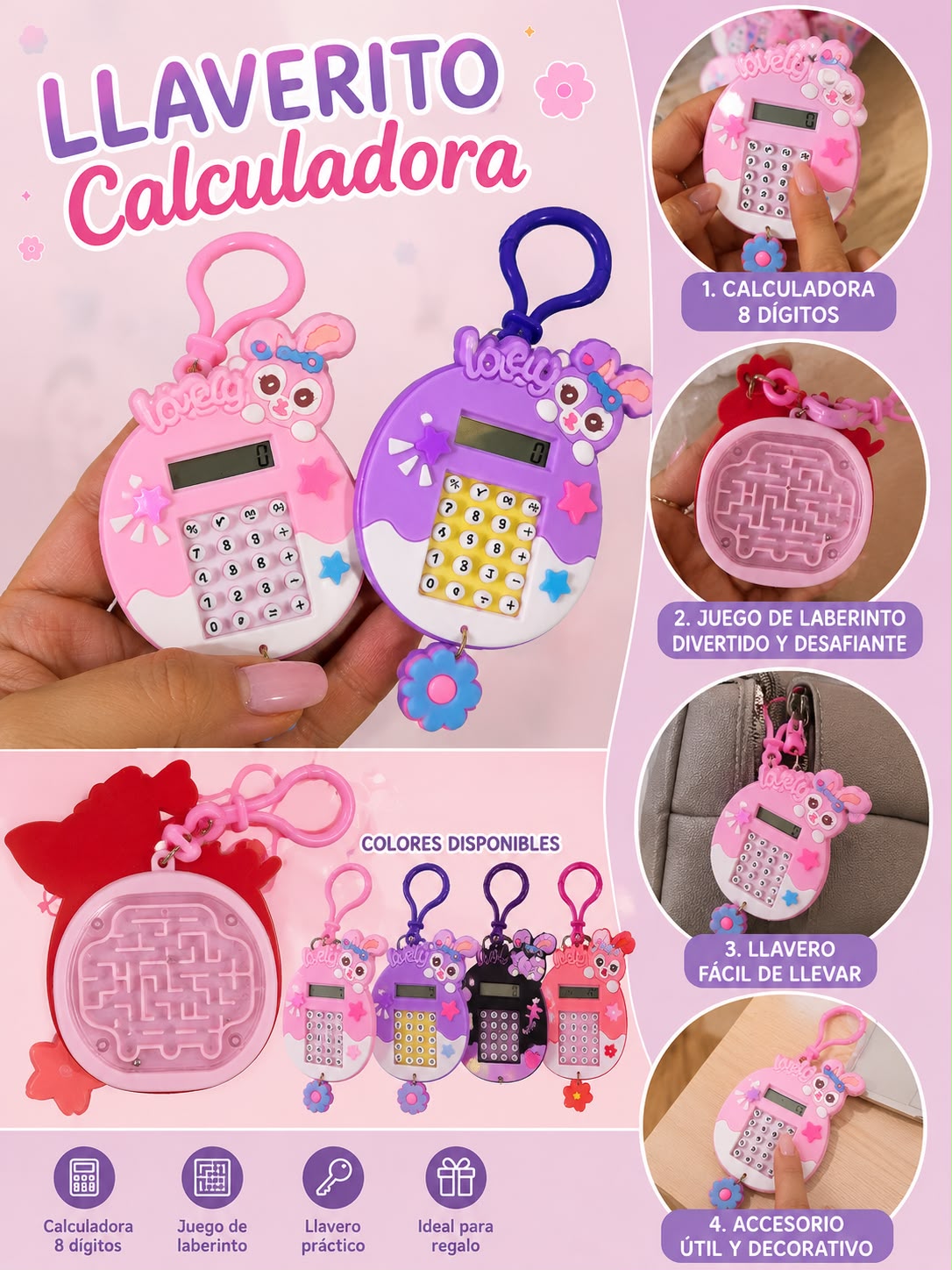 Llavero Calculadora 8 Dígitos