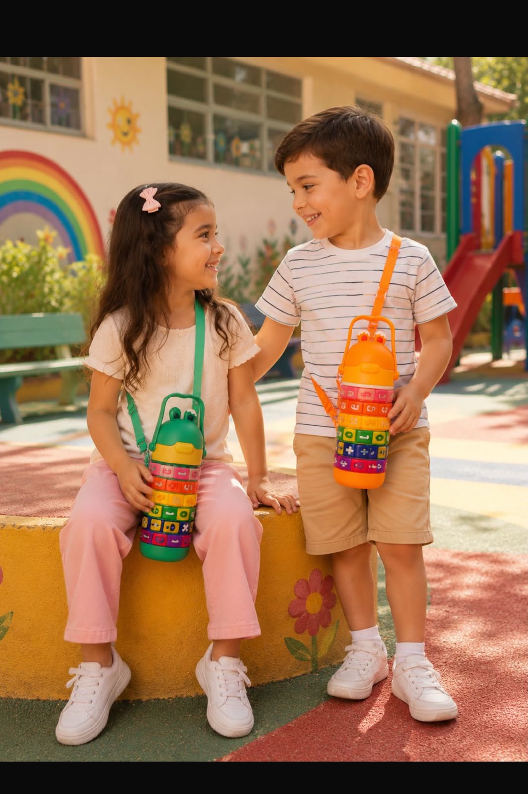 Cantimplora Infantil con Juego Calculadora
