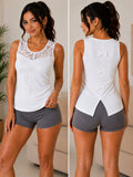 Polera Tank Top Encaje y Lazo - Blanco