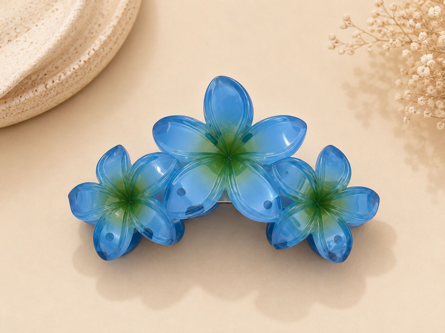 Pinza de flores azul