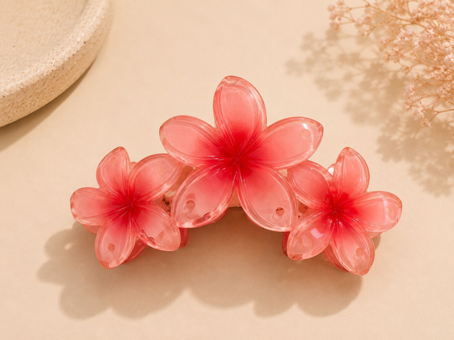 Pinza de flores salmón
